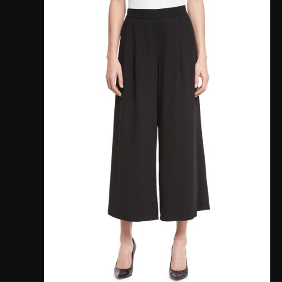 Eileen Fisher Culotte Black Crop Pants Wide Leg - Picture 3 of 6